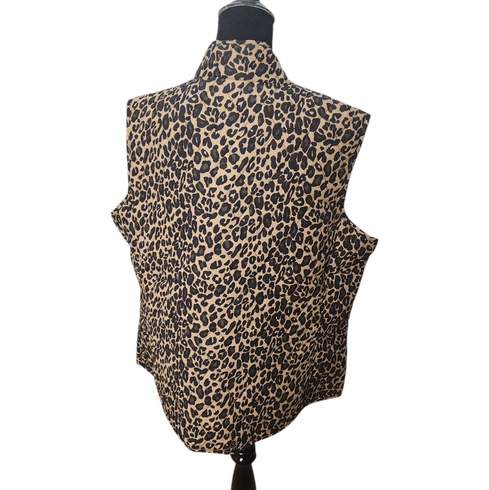 Talbots Animal Print Zippered Vest  Size‎ 2X